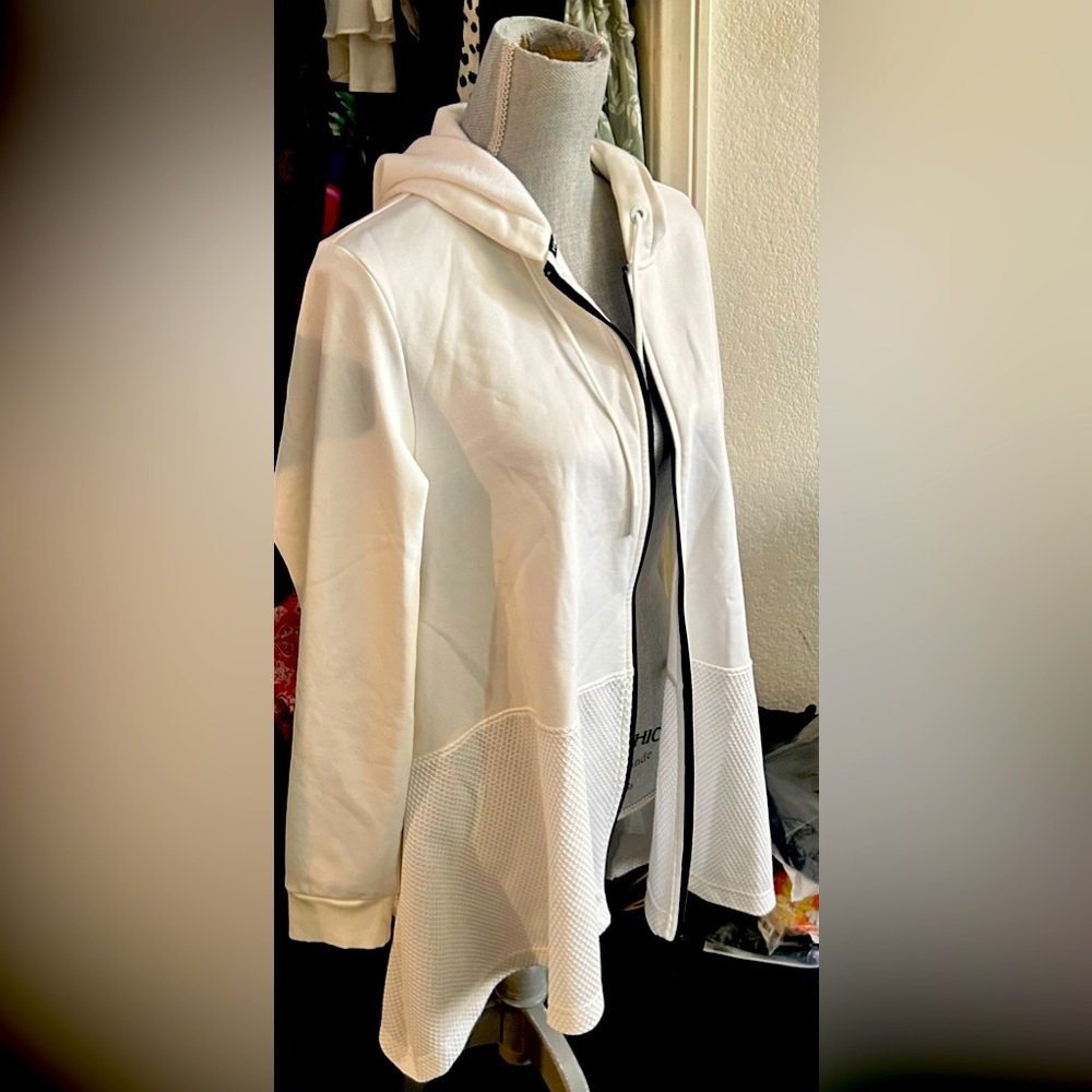 Puma White Hooded Zip-Up Jacket